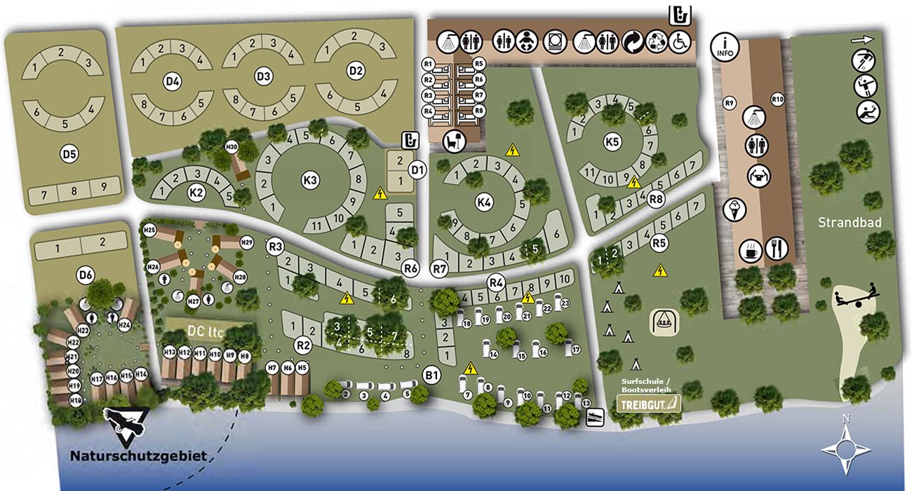 Site plan of Campingplatz Allensbach