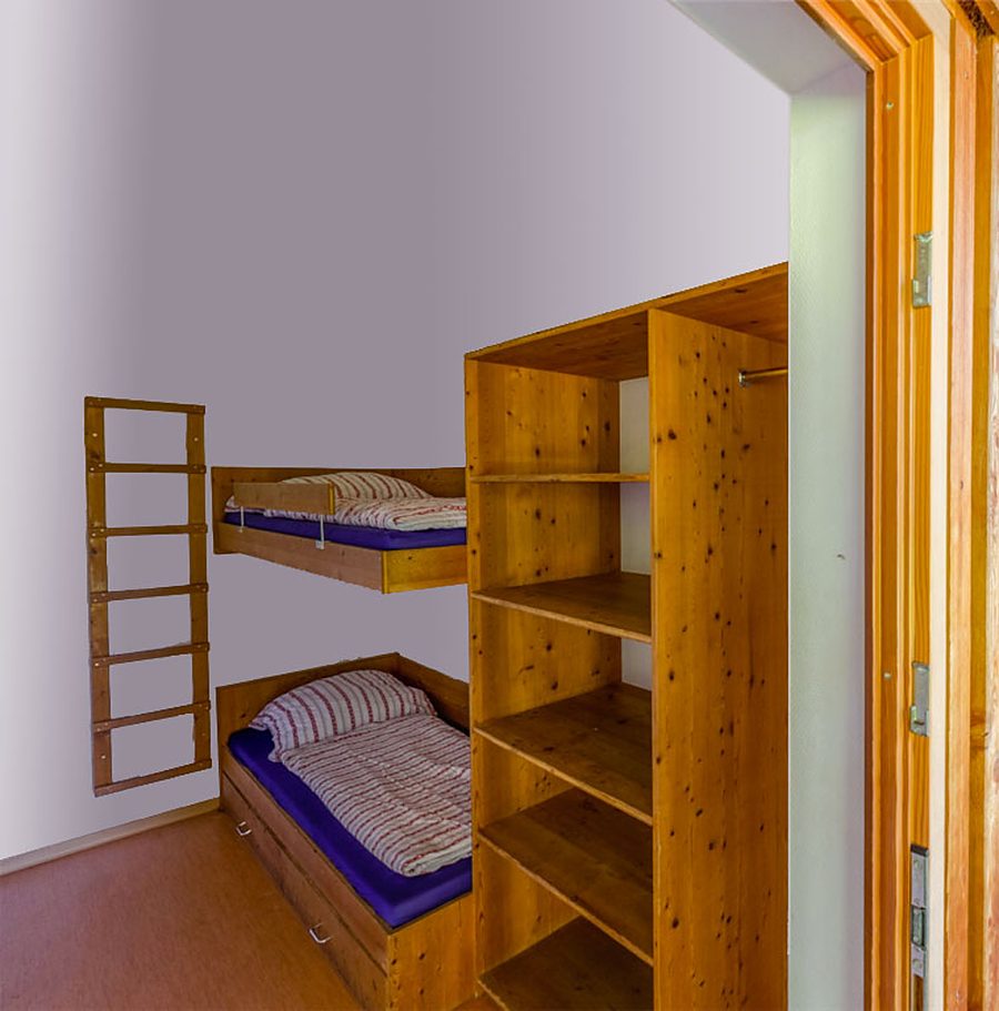 Chambre cycliste avec lits superposés